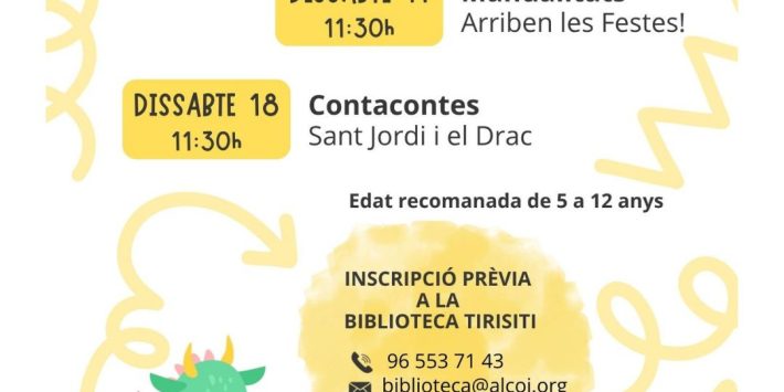Dissabtes Divertits a la Biblioteca Tirisiti: Cuentacuentos «San Jorge y el Dragón»