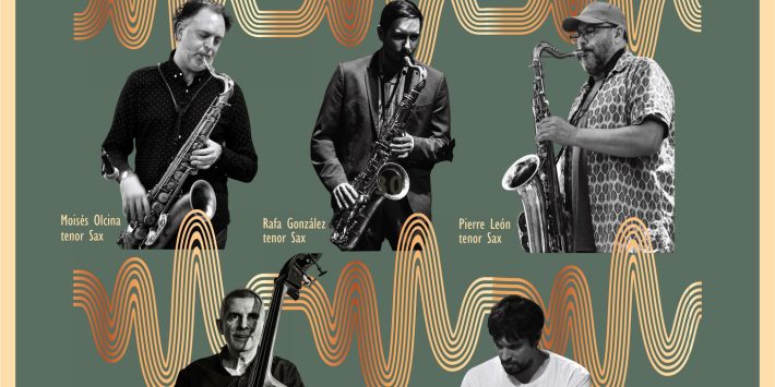 «Concert: The Three Tenors (Saxophone Conversation)» Moisés Olcina, Rafa González, Pierre León, Jordi Vila, Luismi Tormo