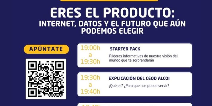 Conferencia: «Watif TV llega a Alcoy: Eres el producto: Internet, datos y el futuro que aún podemos elegir»